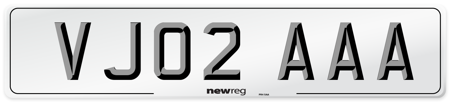VJ02 AAA Number Plate from New Reg